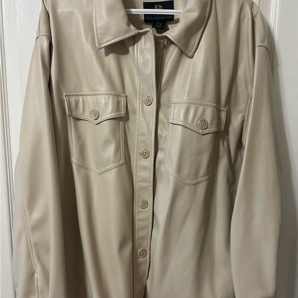 House of Harlow 1960 Beige Leather Jacket